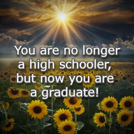 You are no longer a high schooler, but now you are a graduate!