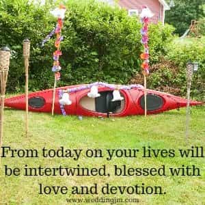 From today on your lives
will be intertwined, blessed with love and devotion.