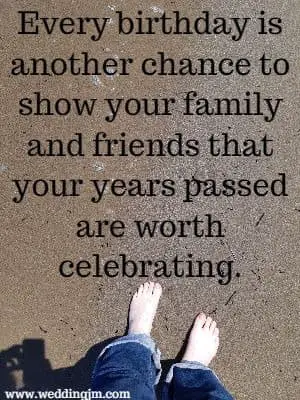 Every birthday is another chance to show your family and friends that your years passed are worth celebrating.