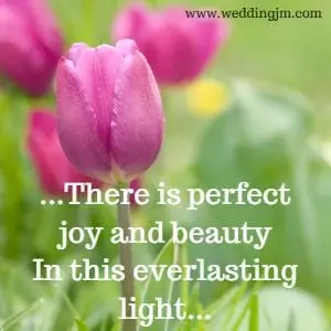 There is perfect joy and beauty in this everlasting light.