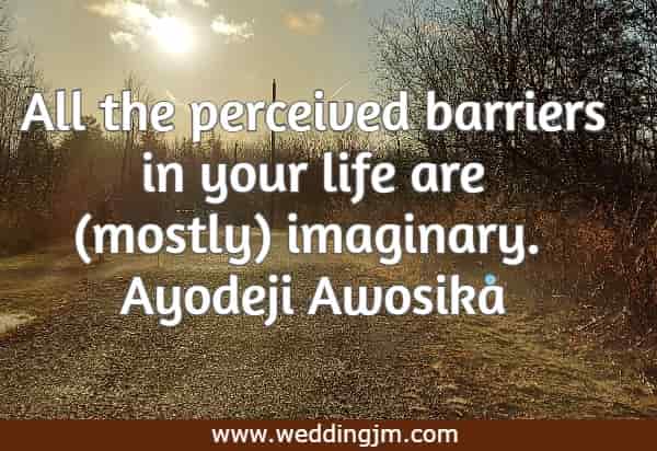 All the perceived barriers in your life are (mostly) imaginary.