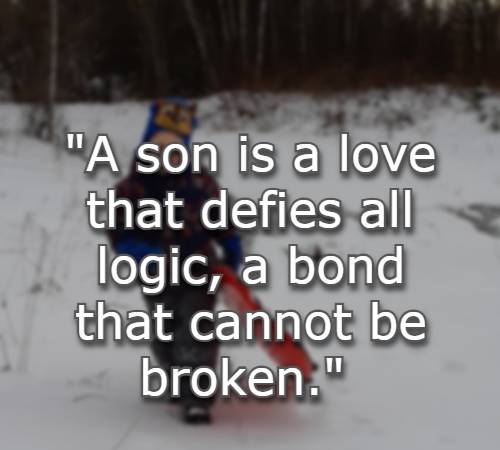 A son is a love that defies all logic, a bond that cannot be broken