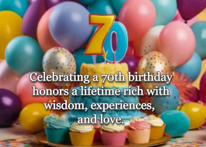 Celebrating a 70th birthday honors a lifetime rich with wisdom, experiences, and love.