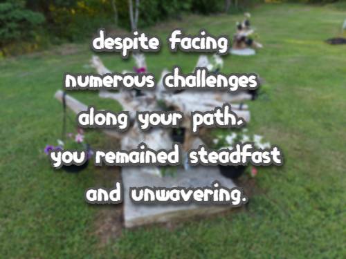 despite facing numerous challenges along your path, you remained steadfast and unwavering