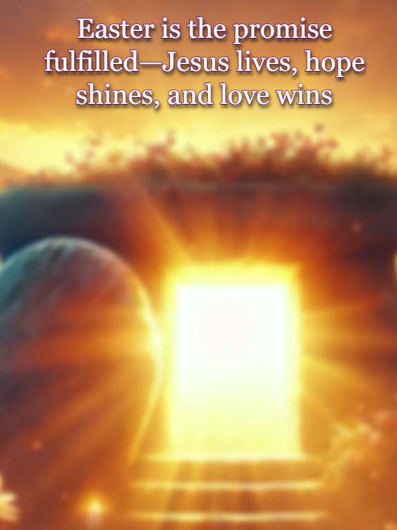 Easter is the promise fulfilled—Jesus lives, hope shines, and love wins