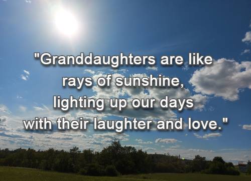 Granddaughters are like rays of sunshine, lighting up our days with their laughter and love.
