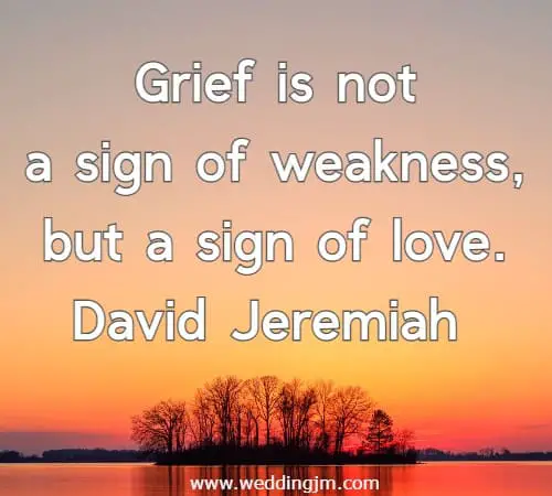 Grief is not a sign of weakness, but a sign of love.