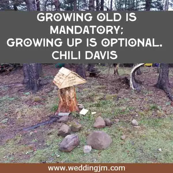  Growing old is mandatory; growing up is optional.