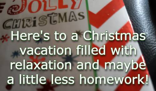 Here's to a Christmas vacation filled with relaxation and maybe a little less homework!