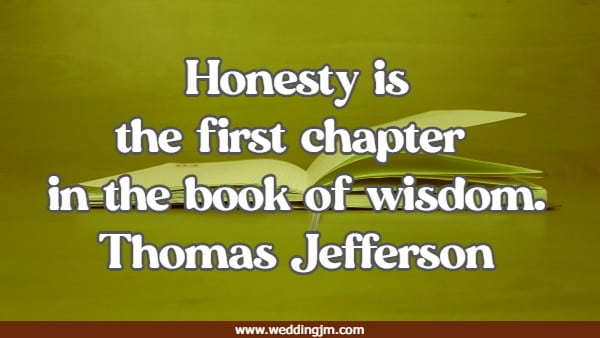 Honesty is the first chapter in the book of wisdom.