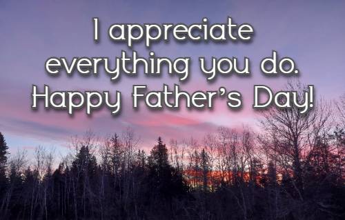 I appreciate everything you do. Happy Fathers Day!