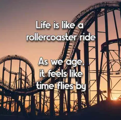 Life is like a rollercoaster ride As we age, it feels like time flies by