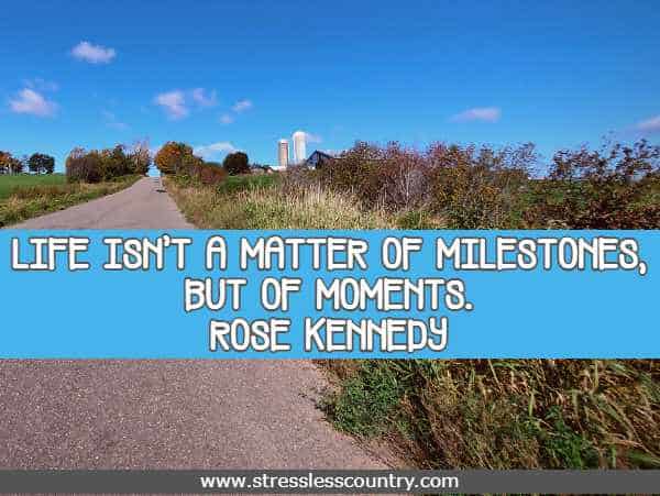 Life isn't a matter of milestones, but of moments.