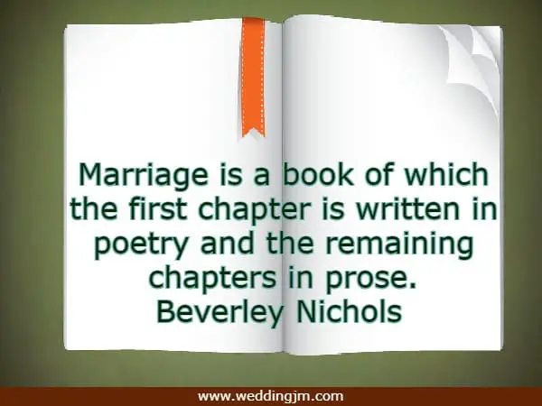 Marriage is a book of which the first chapter is written in poetry and the remaining chapters in prose.