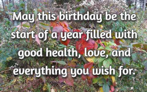 May this birthday be the start of a year filled with good health, love, and everything you wish for.