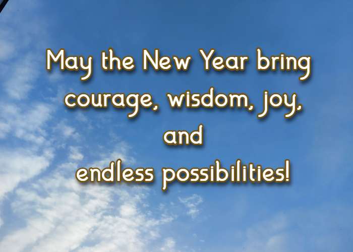May the New Year bring courage, wisdom, joy, and endless possibilities!
