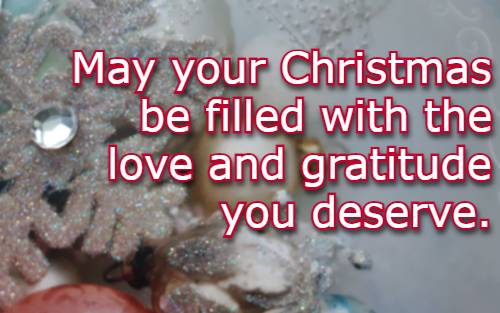 May your Christmas be filled with the love and gratitude you deserve.