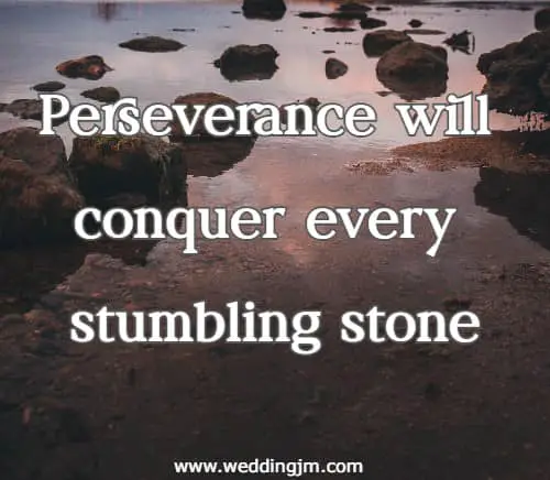 Perseverance will conquer every stumbling stone