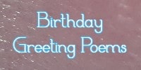 Birthday Greeting Poems