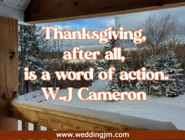 Thanksgiving, after all, is a word of action.