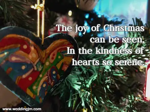 The joy of Christmas can be seen, In the kindness of hearts so serene.