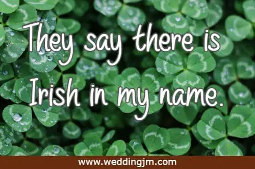 They say there is Irish in my name.