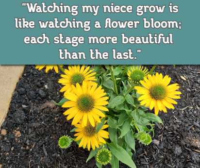 Watching my niece grow is like watching a flower bloom; each stage more beautiful than the last.