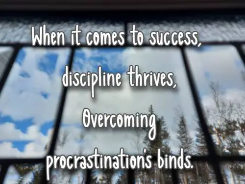 When it comes to success, discipline thrives, Overcoming procrastination's binds