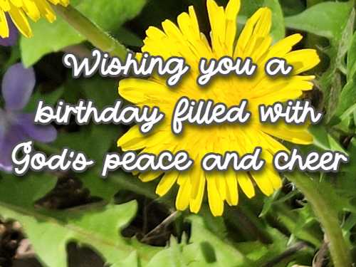 Wishing you a birthday filled with God's peace and cheer
